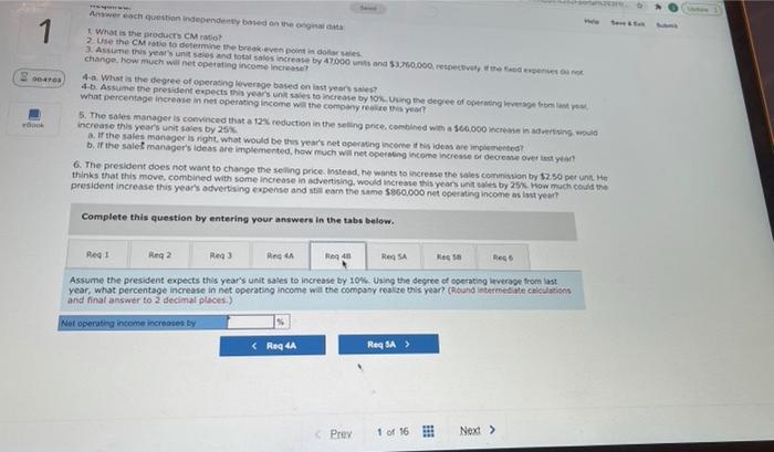 each question independently based on the original data: 1. What is the