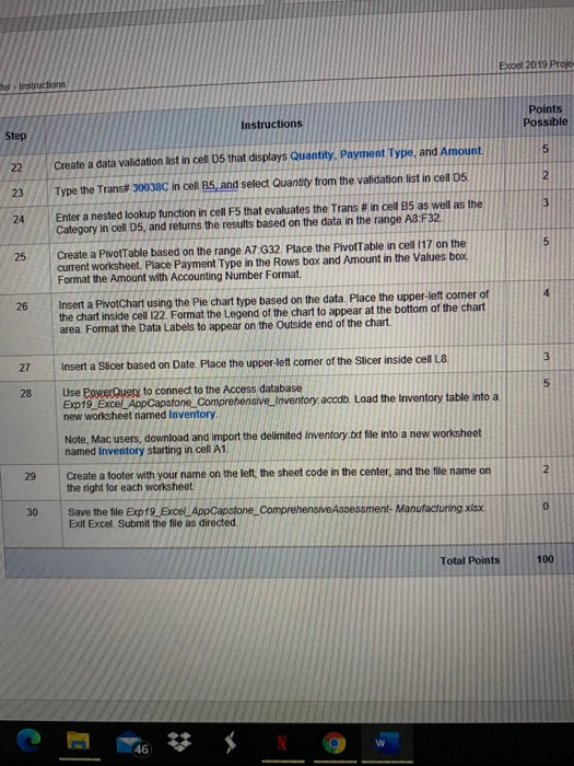  Exp19_Excel _AppCapstone_ Compassessment_ Manufacturing Project. please answer questions 22-25 Excel 2019
