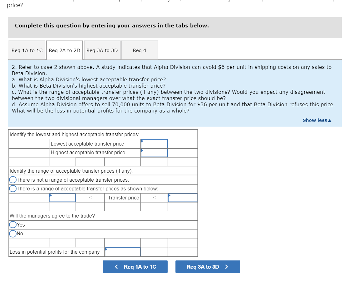 divisions within the same company. The managers of both divisions are evaluated