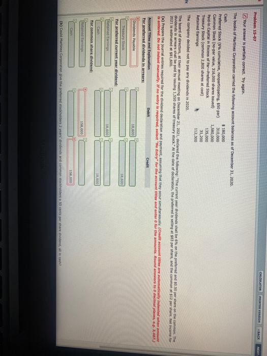  CALCULATOR PRINTER VERSION BACK NEXT Problem 15-02 Your answer is partially