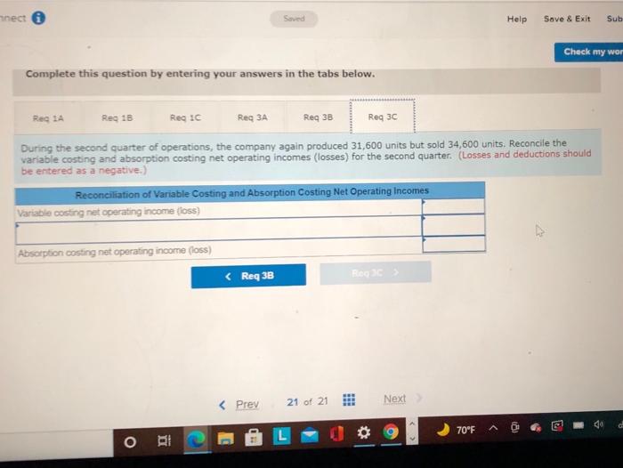 at State University Tami's Creations, Incorporated Income Statement For the Quarter Ended