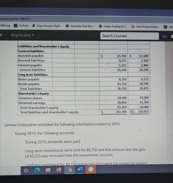 prepare the operating section of the statement of cash flows using the
