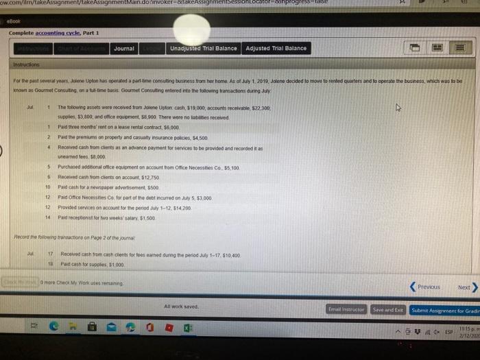  I need help with the empty Adjusting entries ow.com/mytakeAssignment/takeAssignment Main.do invoker