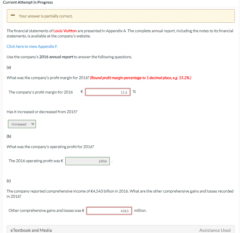  Current Attempt in Progress Your answer is partially correct. The financial