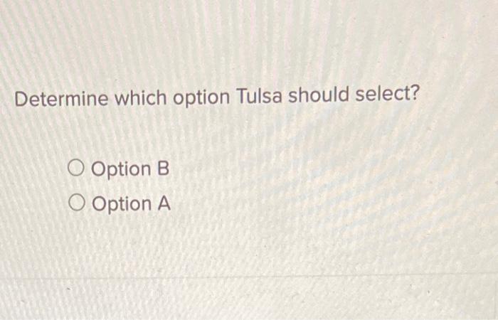 equipment and has two options: Option A has a lower initial cost