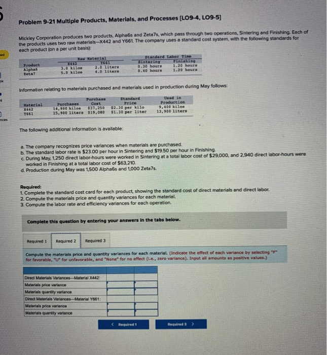 produces two products, Alphes and Zeta7s, which pass through two operations, Sintering