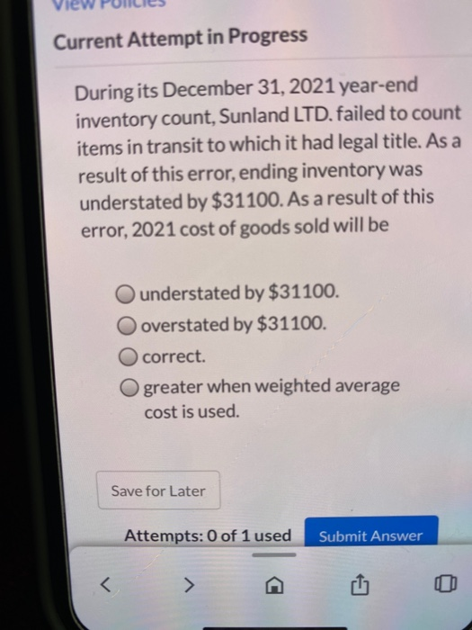 $30800. O $35000. $22750. View Policies Current Attempt in Progress A company