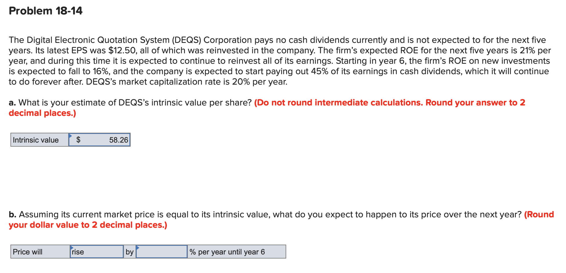  Problem 18-14 The Digital Electronic Quotation System (DEQS) Corporation pays no