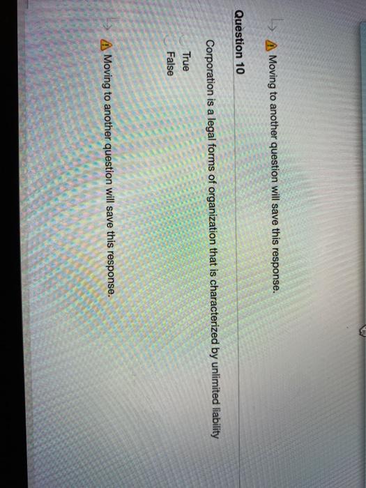 required return. True False A Moving to another question will save this