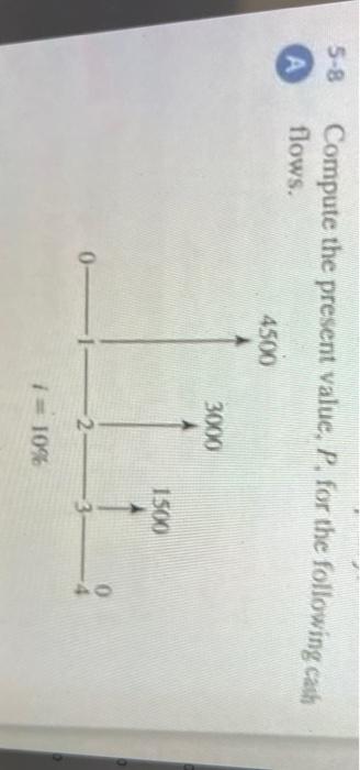  5-8 A Compute the present value. P. for the following cash