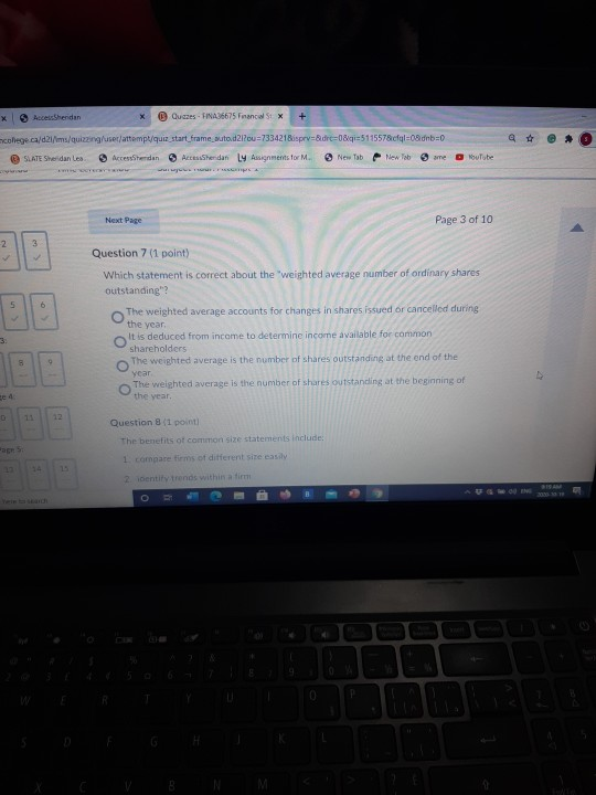 which statement is correct about the weighted average number of ordinary shares