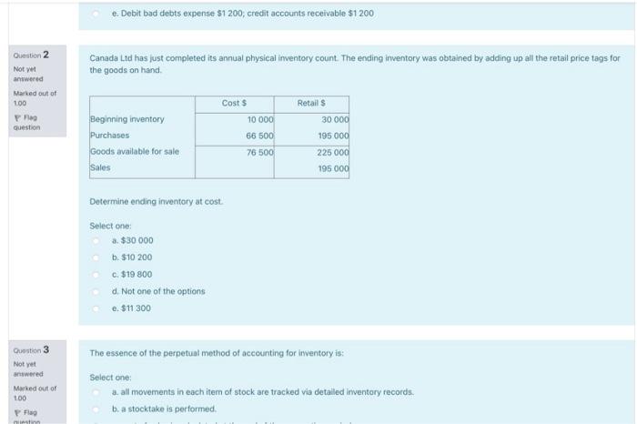 (Lec) >> Principles of Accounting 1 Question 1 Not yet answered Marked