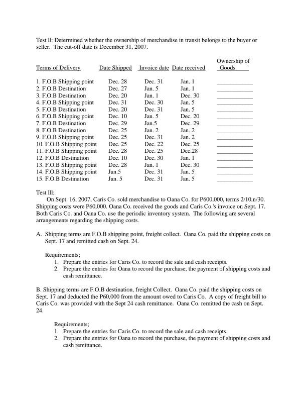 form. 1.) Sales 2,000,000.00 Freight in 40,000.00 Sales return and allowances. 60,000.00