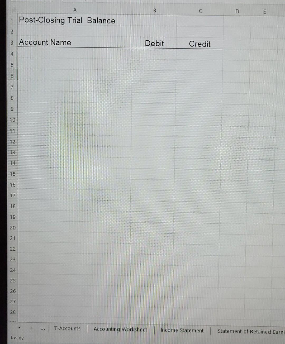 income statement and balance sheet in the fourth worksheet in the Excel
