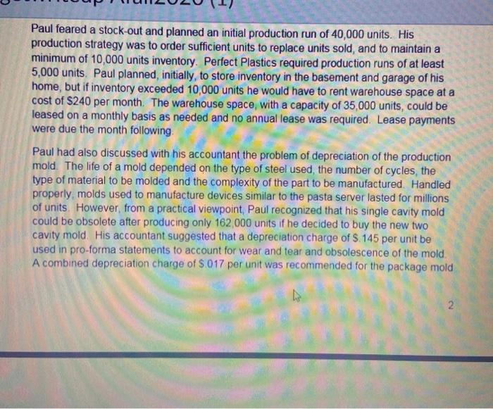 for all three production scenarios -5,000 10 000 and 30 000 units