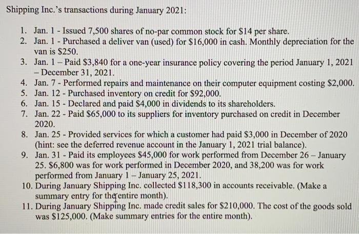of the staff accountant for Shipping Inc., and perform Shipping Inc.'s accounting