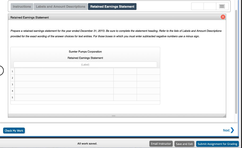 following results for the year ended December 31, 20Y3: Retained earnings, January