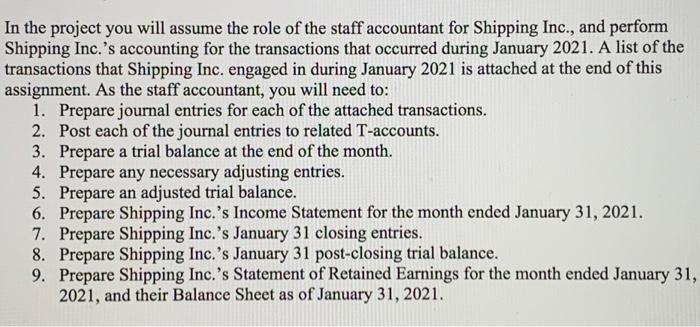 Please help with 5 and 6 In the project you will assume