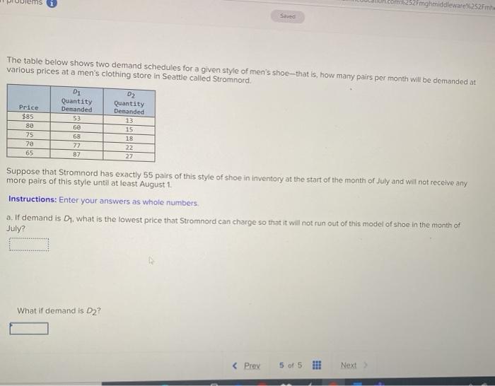  252 mgeniddleware252F Sao The table below shows two demand schedules for