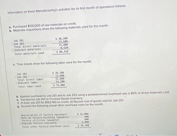 71,00 8,620 3 80,420 merce c. Time tickets show the following labor