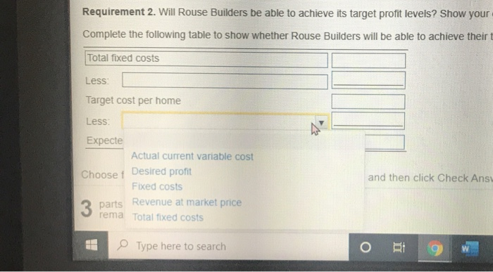by the buyer after the sale. Rouse Builders' cost per developed sublot