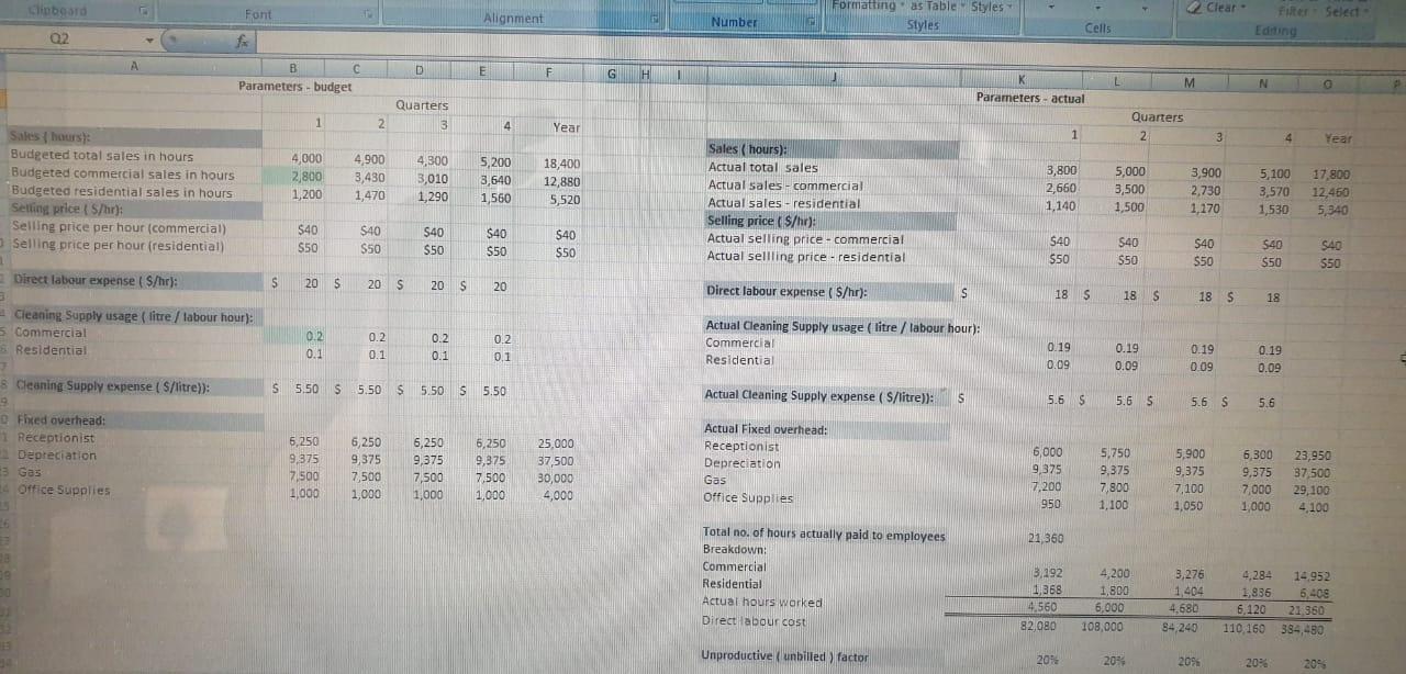 Please provide the answers with detailed formula. Please do provide the cell