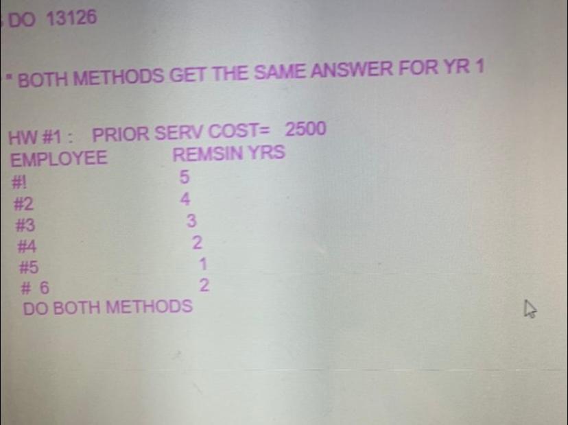  DO 13126 - BOTH METHODS GET THE SAME ANSWER FOR YR