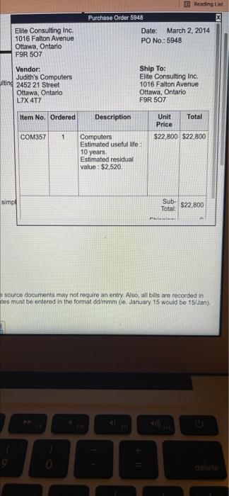 Este Consulting in showed the following alphabetized pool closing treat February 28,