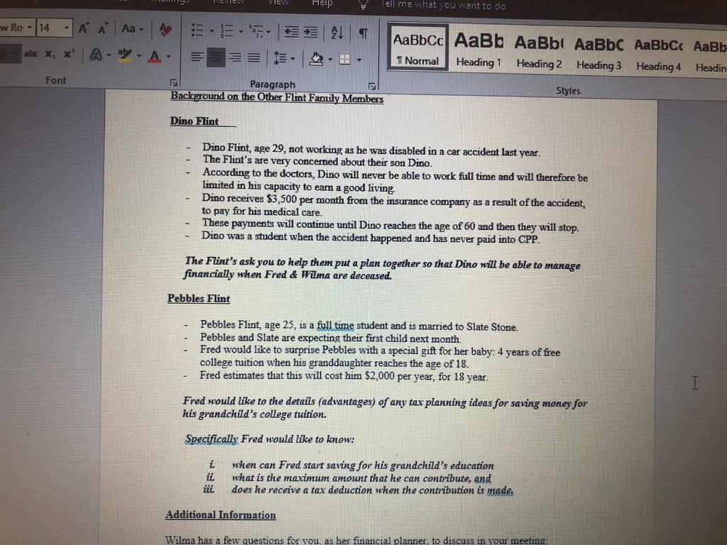 the questions at the end. Background I It's Monday moming, November 16,