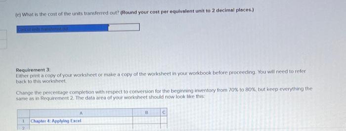 5 3 Data 4 Beginning work in process inventory Units in process