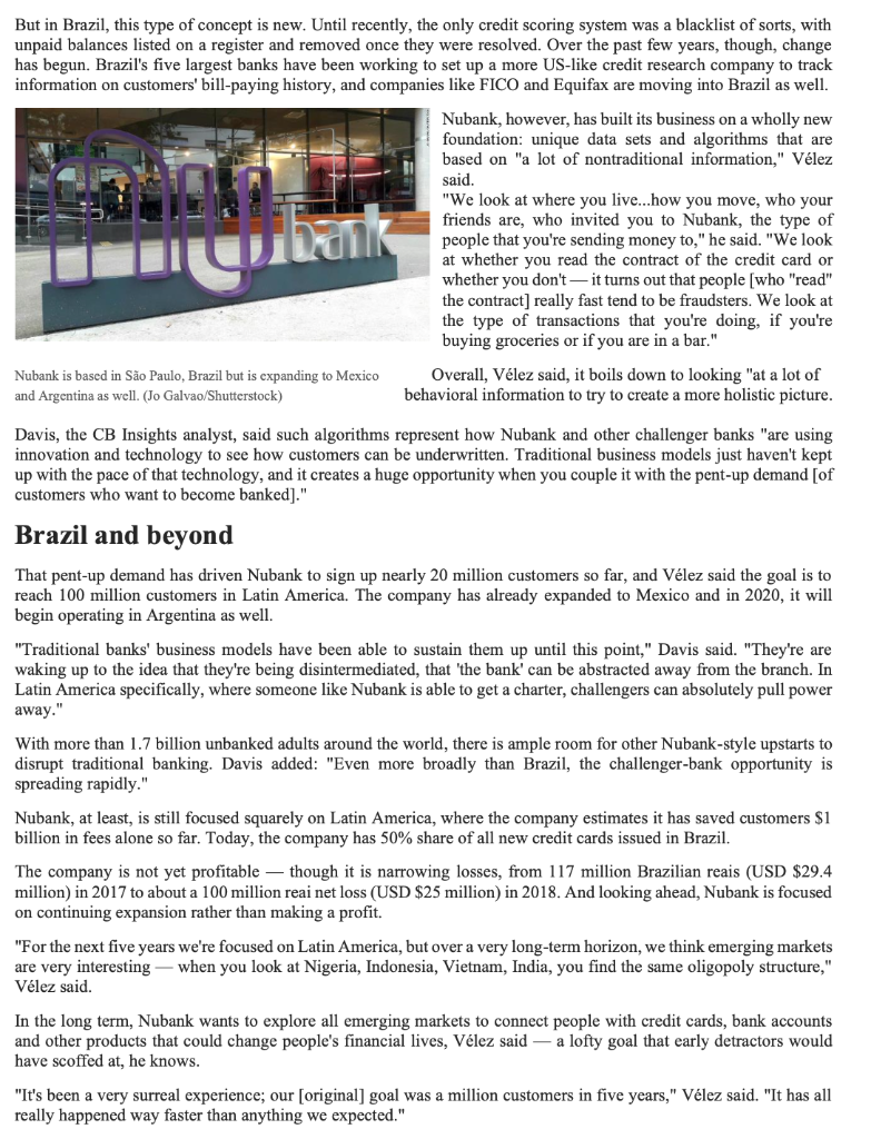 risk and high reward business opportunity? 2- Describe in your own words