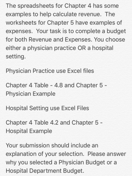  The spreadsheets for Chapter 4 has some examples to help calculate