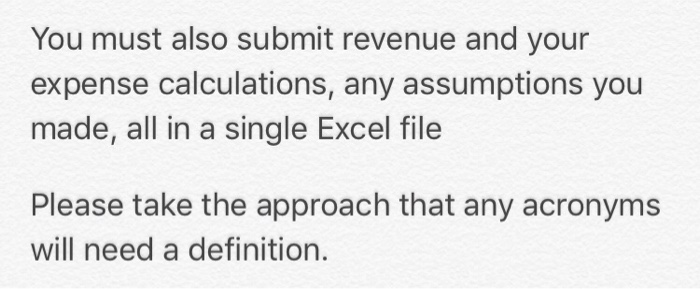 revenue. The worksheets for Chapter 5 have examples of expenses. Your task