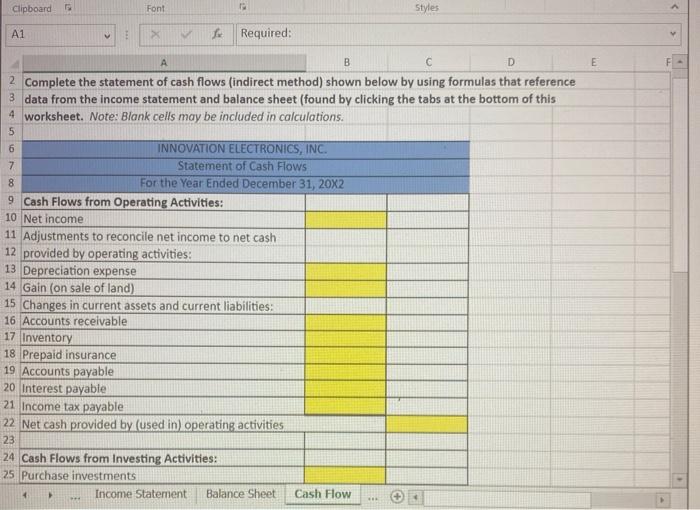 Income Statement Balance Sheet The Controller has asked you to prepare the