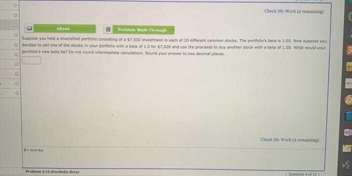  Check My Work (2 remaining) 0 0 OOO OOO ebook Problem