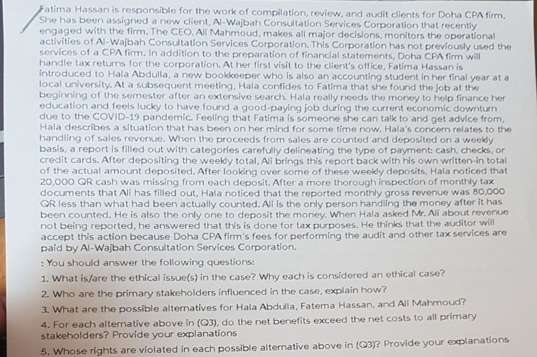  how to put references for this case study? Fatima Hassan is