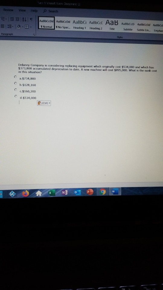  Le Vicrosoft Word Documer 2 Help Search Review View - 1