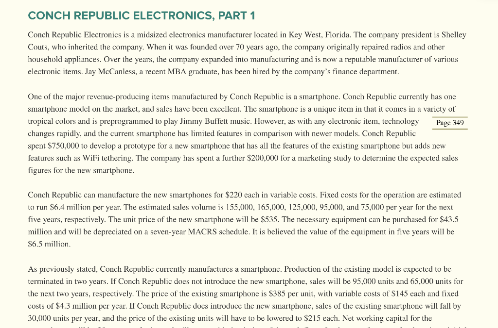  CONCH REPUBLIC ELECTRONICS, PART 1 Conch Republic Electronics is a midsized