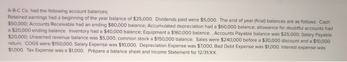  i need before 5:45 please A-B-C Co. had the following account