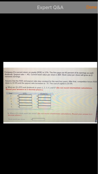  Expert Q&A Done Company Q's current return on equity (ROE) 12%.