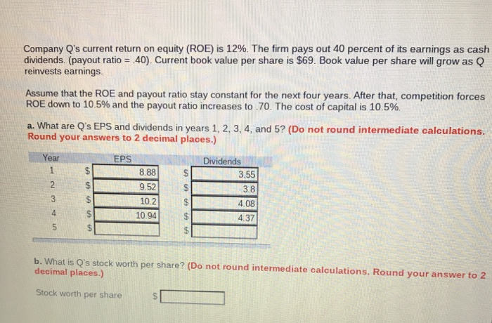 The firm pays out 40 percent of its earnings as cash dividends