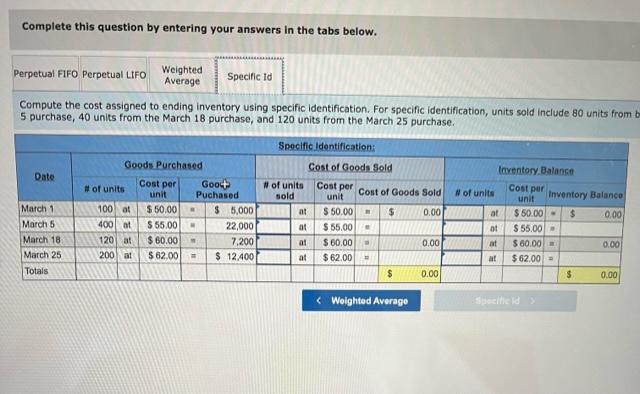 420 units 96 per unit March 10 Purchase 120 units 8560 per