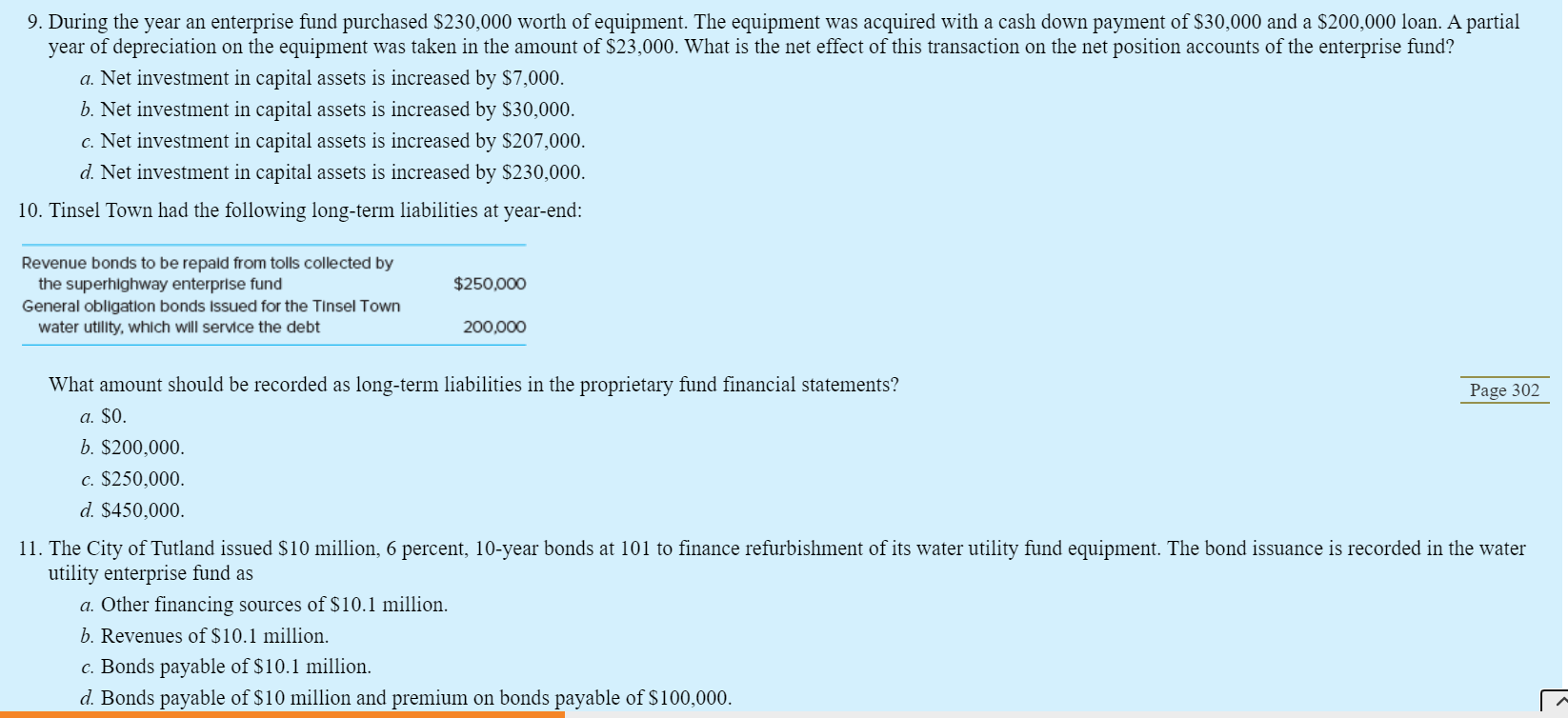 include a. Internal service funds only. b. Enterprise funds only. c. All