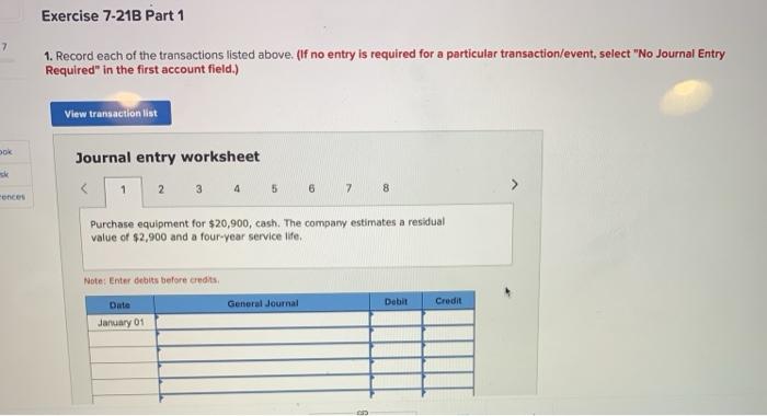 1, Year 1, the general ledger of a company includes the following
