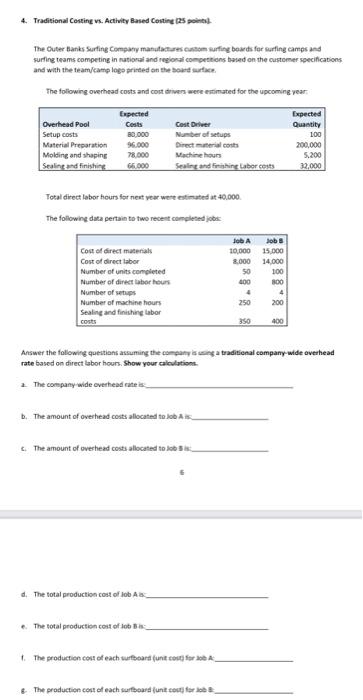  4. Traditional Certing vs. Activity Based Costing 125 The Outer Banks