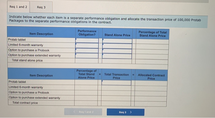 sales price of a Protab Package includes the following: One Protab computer.