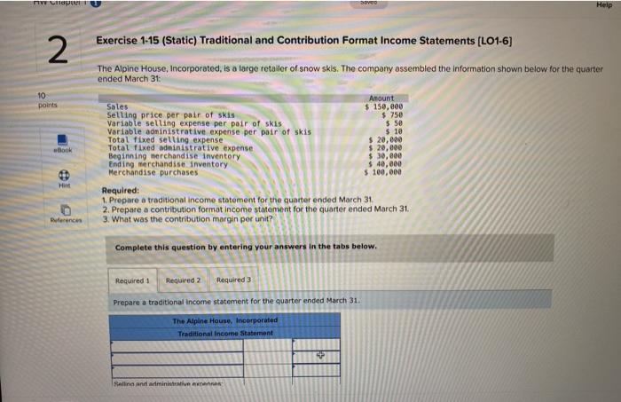  Nu OVO Help 2 Exercise 1-15 (Static) Traditional and Contribution Format