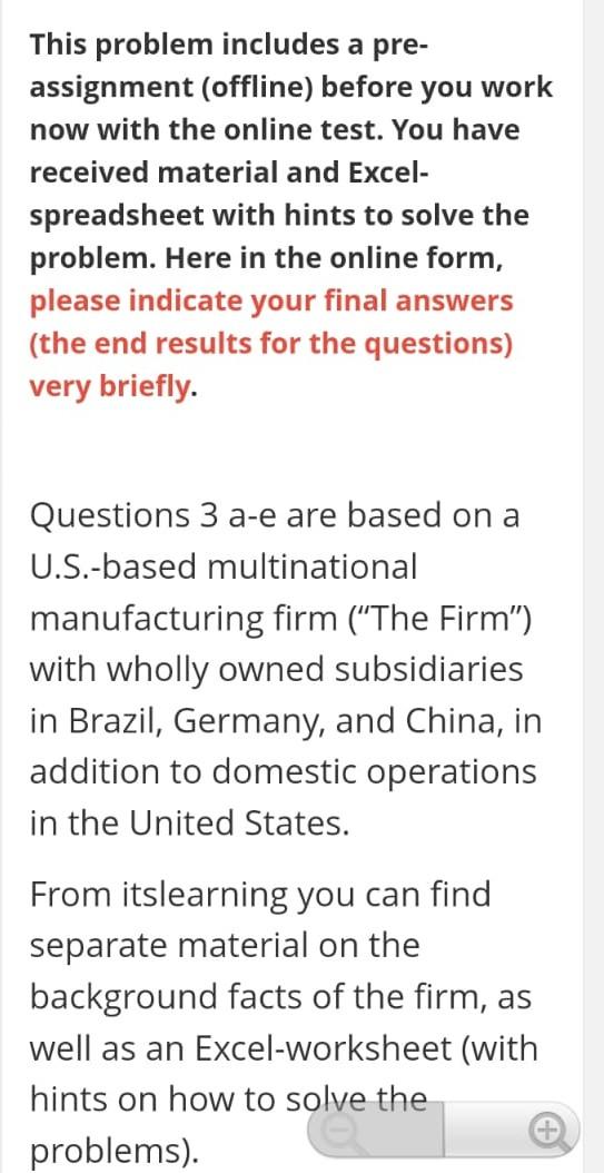  This problem includes a pre- assignment (offline) before you work now