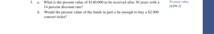  Present value (L09-3) 3. a What is the present value of
