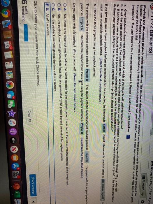 but have all the answers above it. mulyiple choice is what I